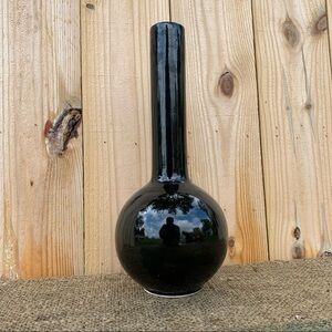 Srednick Collection Retro Mid Century Tall Skinny Black Vase